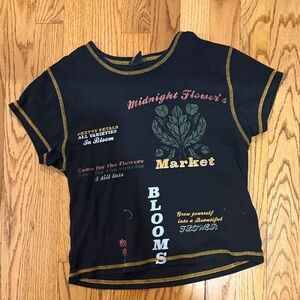 Women’s Black 'Midnight Flower' Graphic Tee - Bloom Design